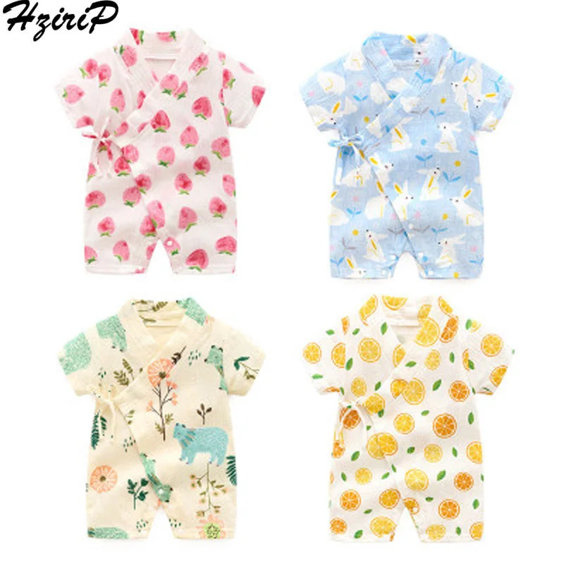 

HziriP 2018 New Summer Baby Climbing Suit Outwear Infants Girls Boys Cute Baby Rompers Cotton Printed Outerwear Breathable
