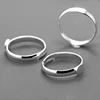 20pcs Wholesale Silver Plated Ring Setting Base Blank Jewelry Parts With 5mm 6mm Flat Pad for Cabochons DIY Making Accessories ► Photo 1/6