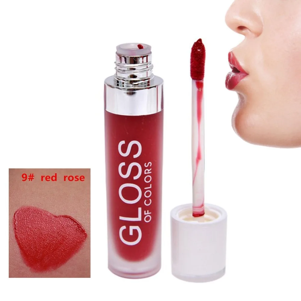 

2019 Matte Nude Lip Gloss Waterproof Long Lasting Lip Stick Gloss Lipstick Lipgloss Makeup 15 Colors