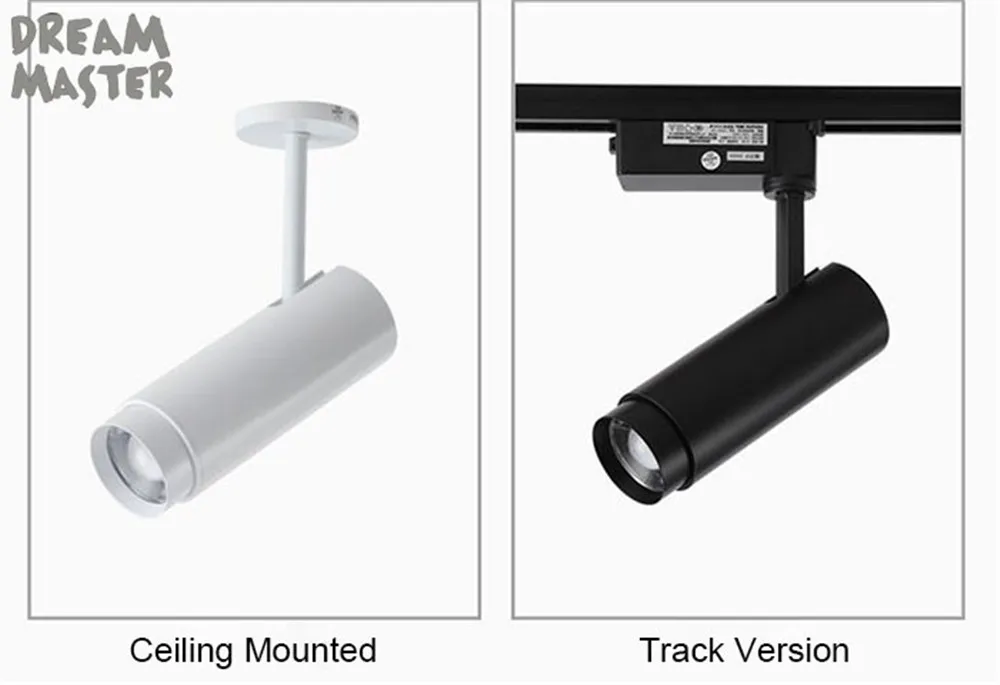 Современный светодиодный трек прожекторы дальнего света, с переменным фокусным расстоянием потолка или рейка для светильника, регулируемый 5/7/10/15/20W Железнодорожных пятно света, светодиодный индикаторы слежения, рейка для светильника арт-деко