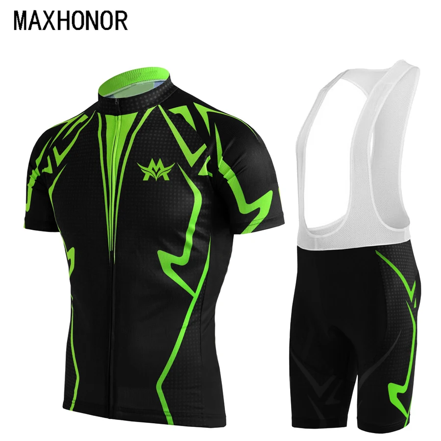 Buy 2017 Men cycling jersey set black green yellow