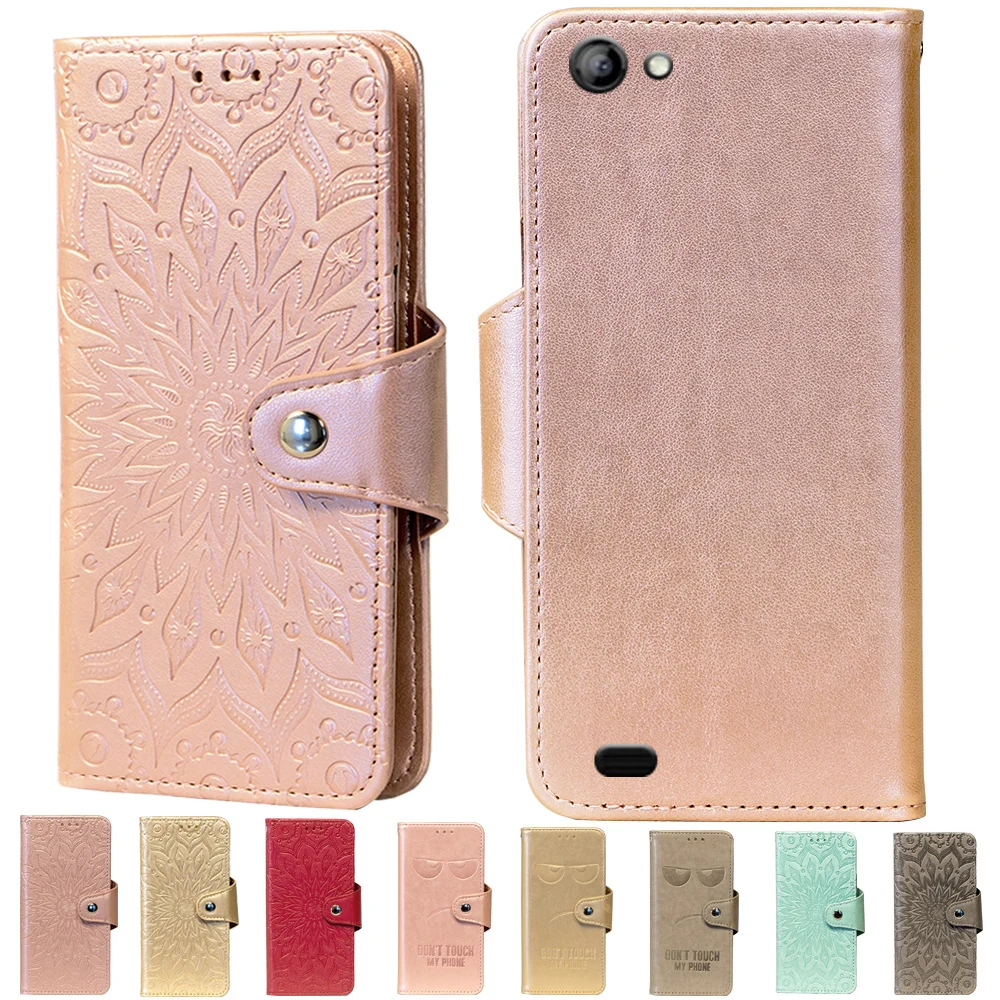 

Embossing Stand Flip PU Leather wallet Case Cover For Vertex Impress Luck