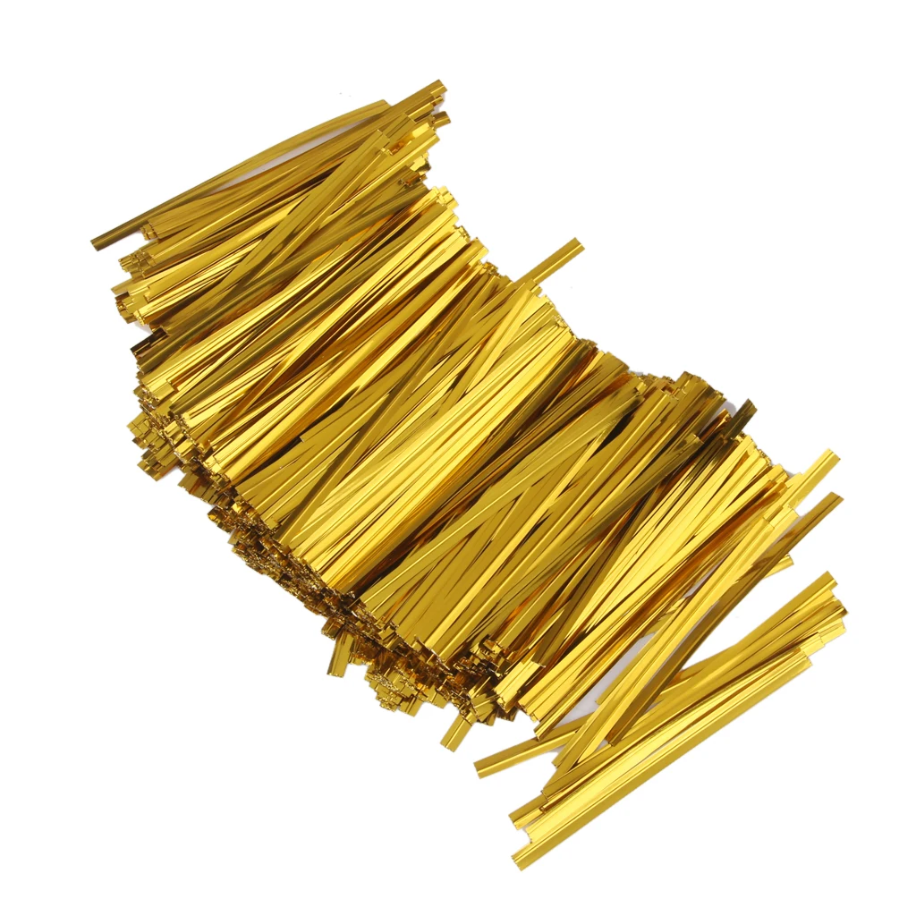 Generic Metallic Twist Ties for Candy Lollipop Cello Bag Gold Pack Of 800