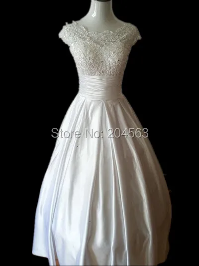 

Free Shipping New Arrival Princess Wedding Dress with Cap Sleeves Custom size/color