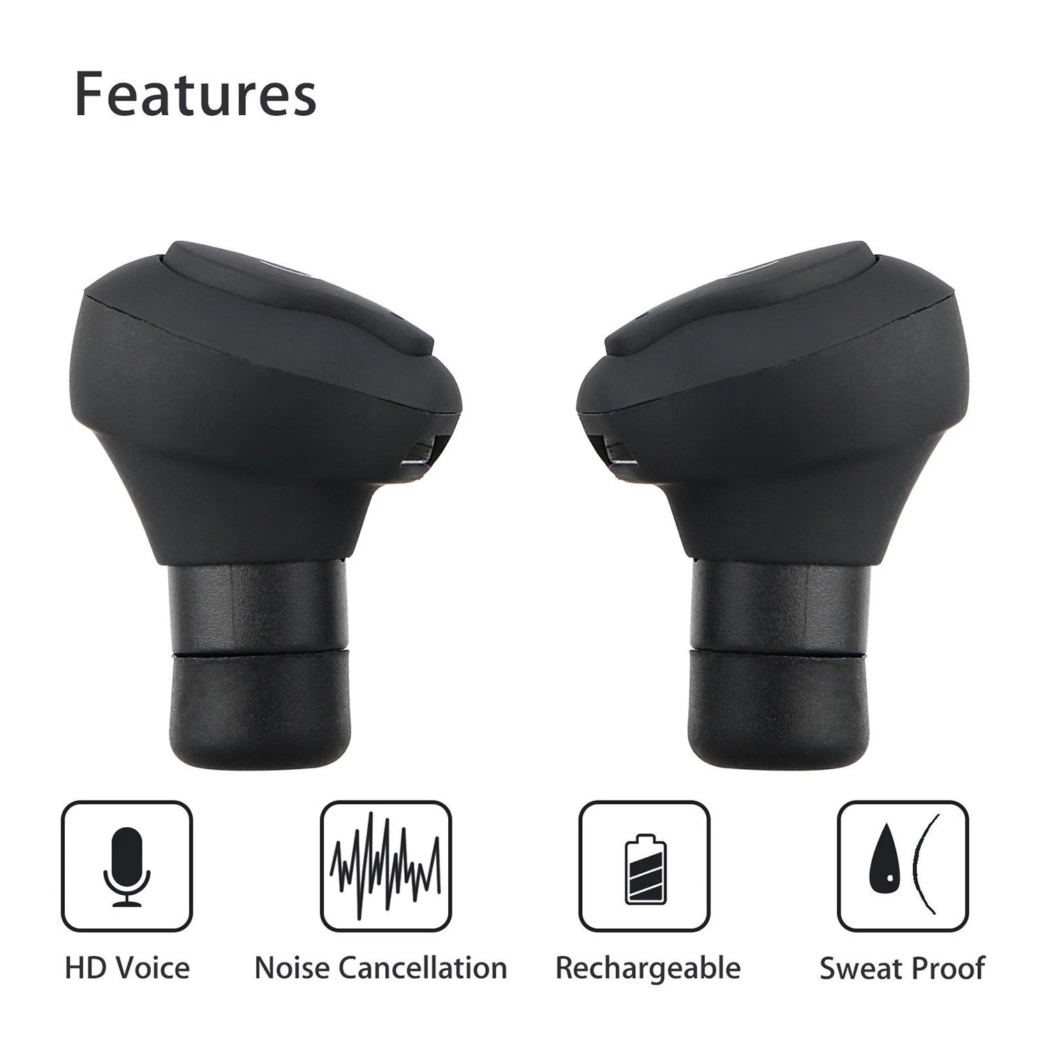 Bluetooth Headphones Mini Wireless Earbuds Sports Bass Earphone with Mic True Bass Twins Stereo In-Ear Earphone For Phone