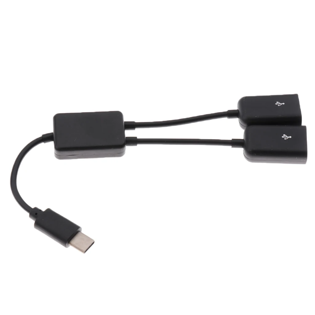 Dovewill USB 3.1 Type C Male to Female Dual USB 2.0  2 in 1 OTG HUB Adapter Cable