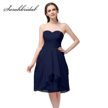 

Simple Cheap Cocktail Dresses 2020 Beach Chiffon Pleated Sweetheart Knee Length Lace Up Prom Party Formal Gowns In Stock OS247