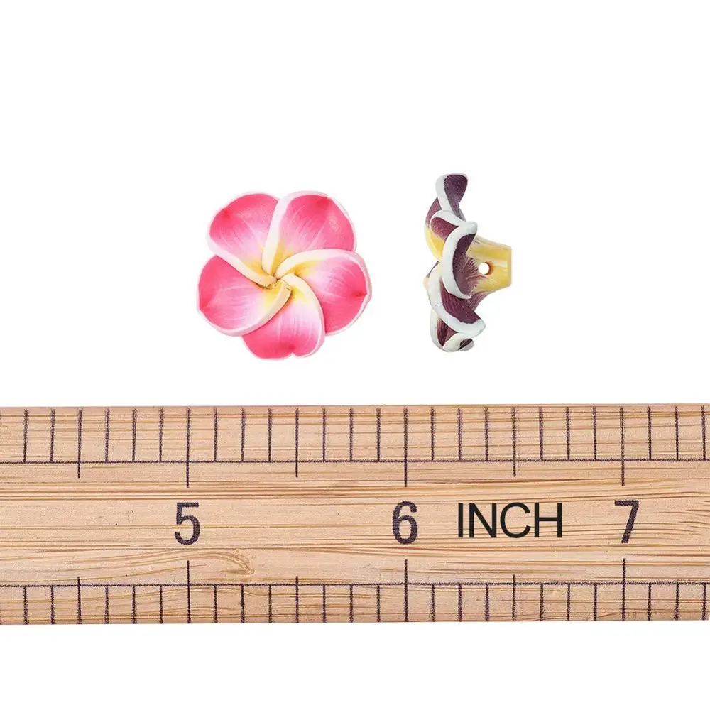 Handmade Polymer Clay Flower Plumeria Beads for Jewelry Making 12mm 15mm 20mm 30mm