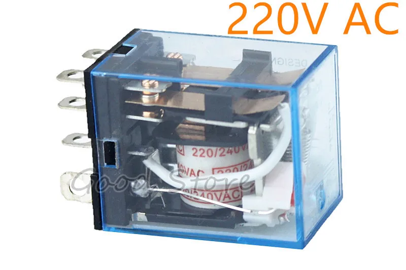 1 шт. LY2NJ 220V AC DC катушка 10A 240V реле питания DPDT Светодиодная лампа новая - Габаритные размеры: AC 220V