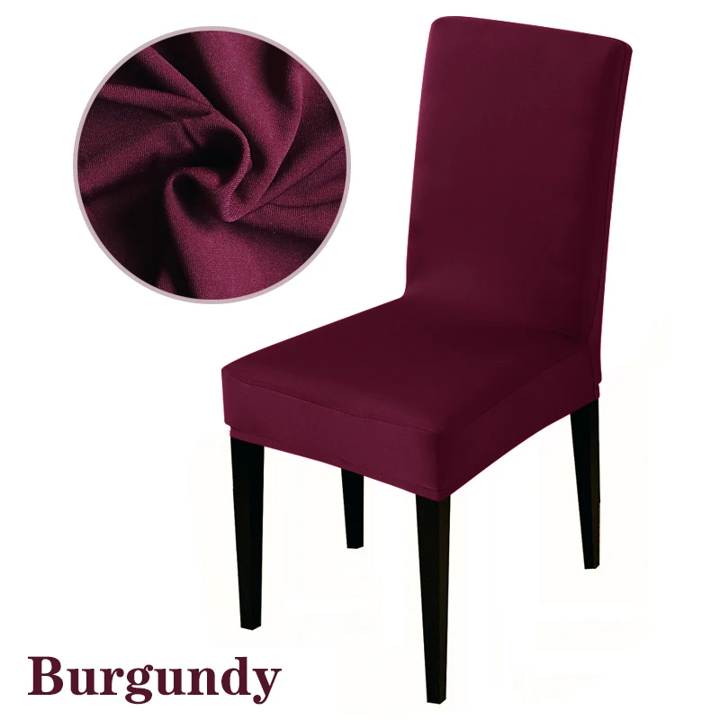 Однотонные чехлы на кресла стрейч чехлы для сидений чехлы для гостиничных банкетов и кресел упругие рождественские офисные кресла - Цвет: burgundy