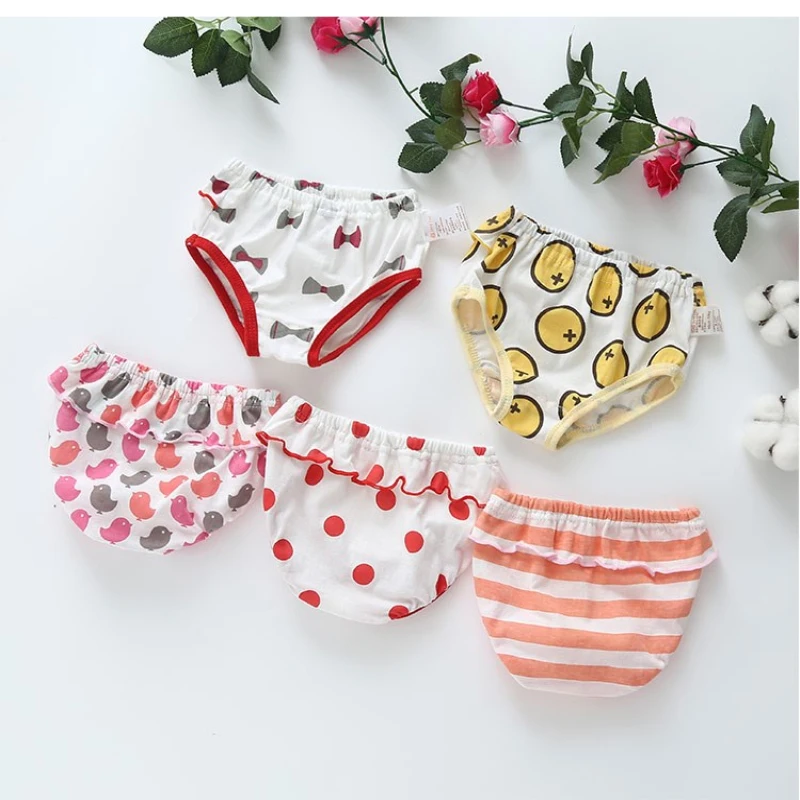 Calcinha do Bebê Briefs para Meninas Reutilizável sob Calça Peças Lote Bebê Underwears Infantil Calcinha Recém-nascidos Bonito Respirável 5 –