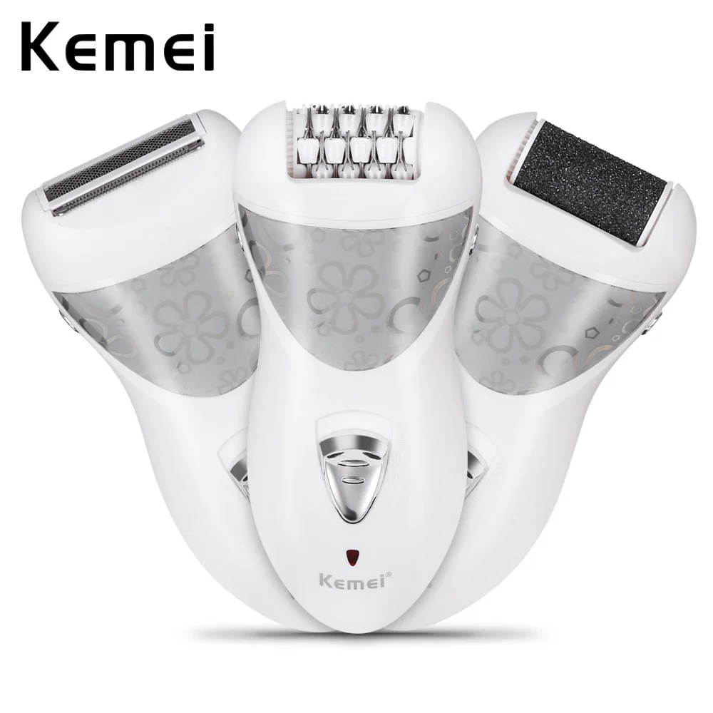 Kemei KM - 505 3 In 1 Lady Electric Shaver Rechargeable Cordless Epilator Shaver Hair Remover Multifunction Women Shaver Sets Kemei KM - 505 3 In 1 Lady Electric Shaver Rechargeable Cordless Epilator Shaver Hair Remover Multifunction Women Shaver Sets