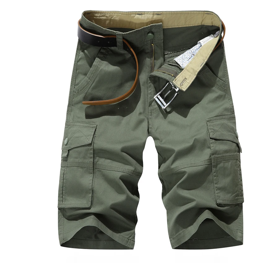 Высококачественные мужские летние шорты модные мужские s военные до колена короткие карманы повседневные деловые шорты пляжная брендовая мужская одежда