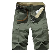 Высококачественные мужские летние шорты модные мужские s военные до колена короткие карманы повседневные деловые шорты пляжная брендовая мужская одежда