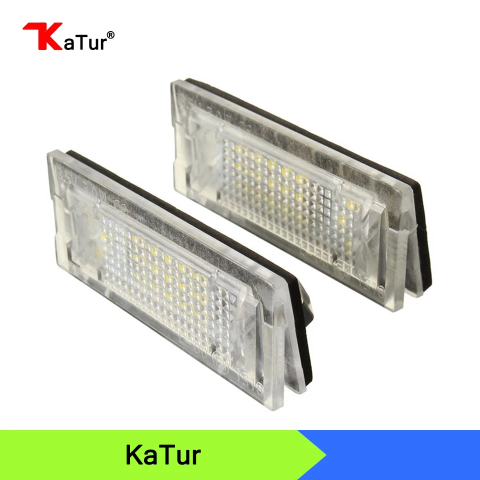 1 Pair White Car LED Number License Plate Lights Lamp Fit For BMW E39