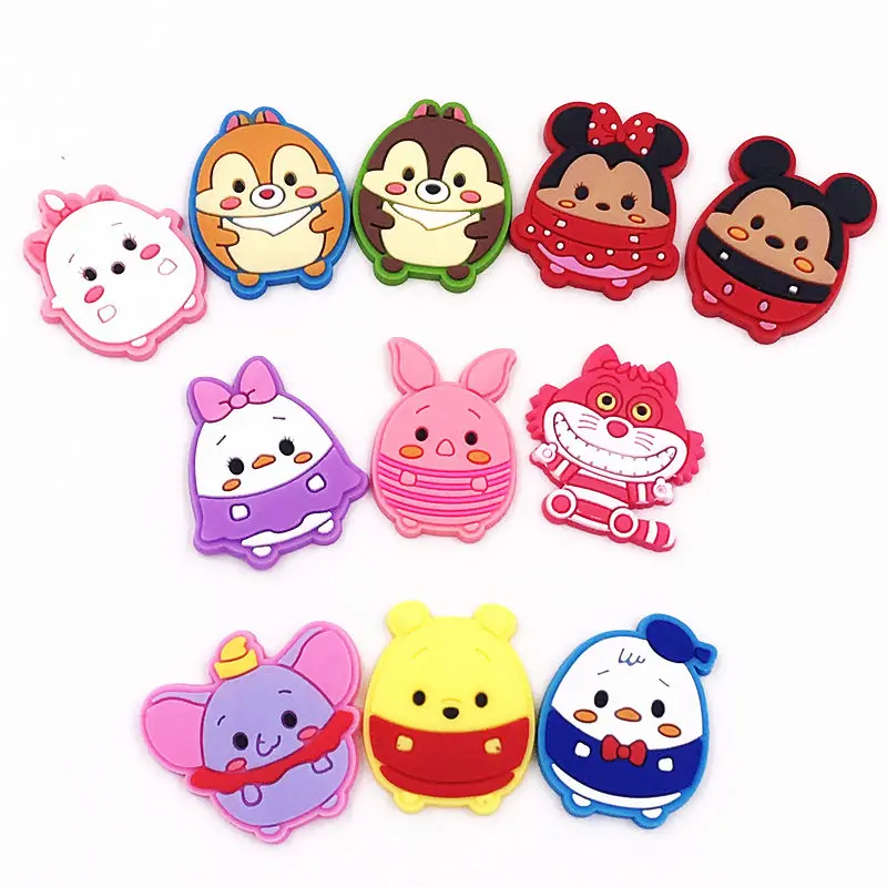 

10PCS TSUM mickey minnie bear animal Cartoon Pendants Movie Character Flatback charms PVC DIY Pins badges Gadgets phone case