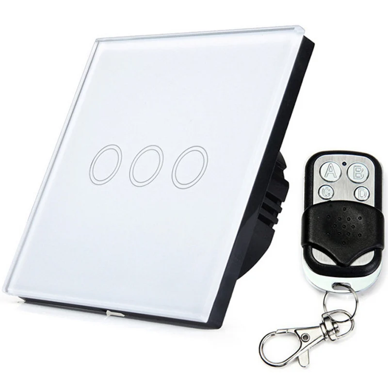 86 type RF433 smart touch wall light switch 3Gang 110 240V Wall Switch
