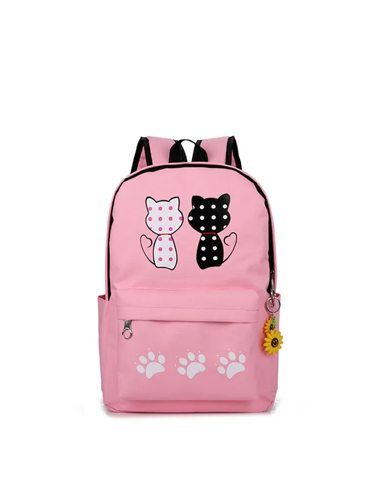 Sac à dos fille toile 4 pièces 6