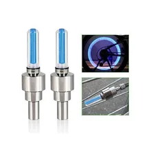 Bike Bicycle Light Blue Led Flash Tyre Wheel Valve Cap Light For Car Bike Bicycle Accessories Wheel Light Tire Light 2PCS T2