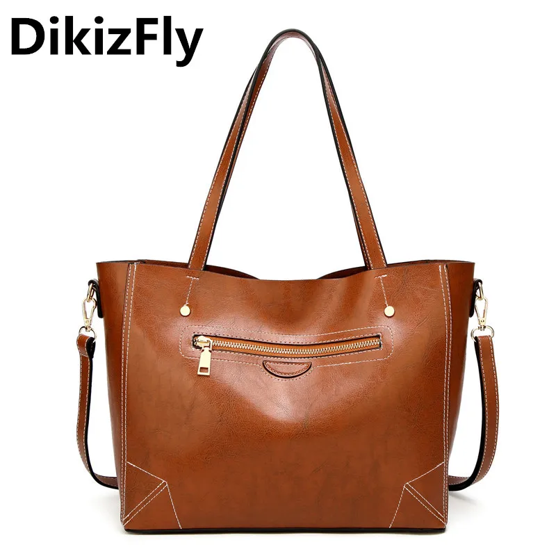 

DikizFly New Female Shoulder Bags Big Bag Women Messenger Bags Bolso Mujer 2018 Fashion Women Bag Ladies Brand Leather Handbags