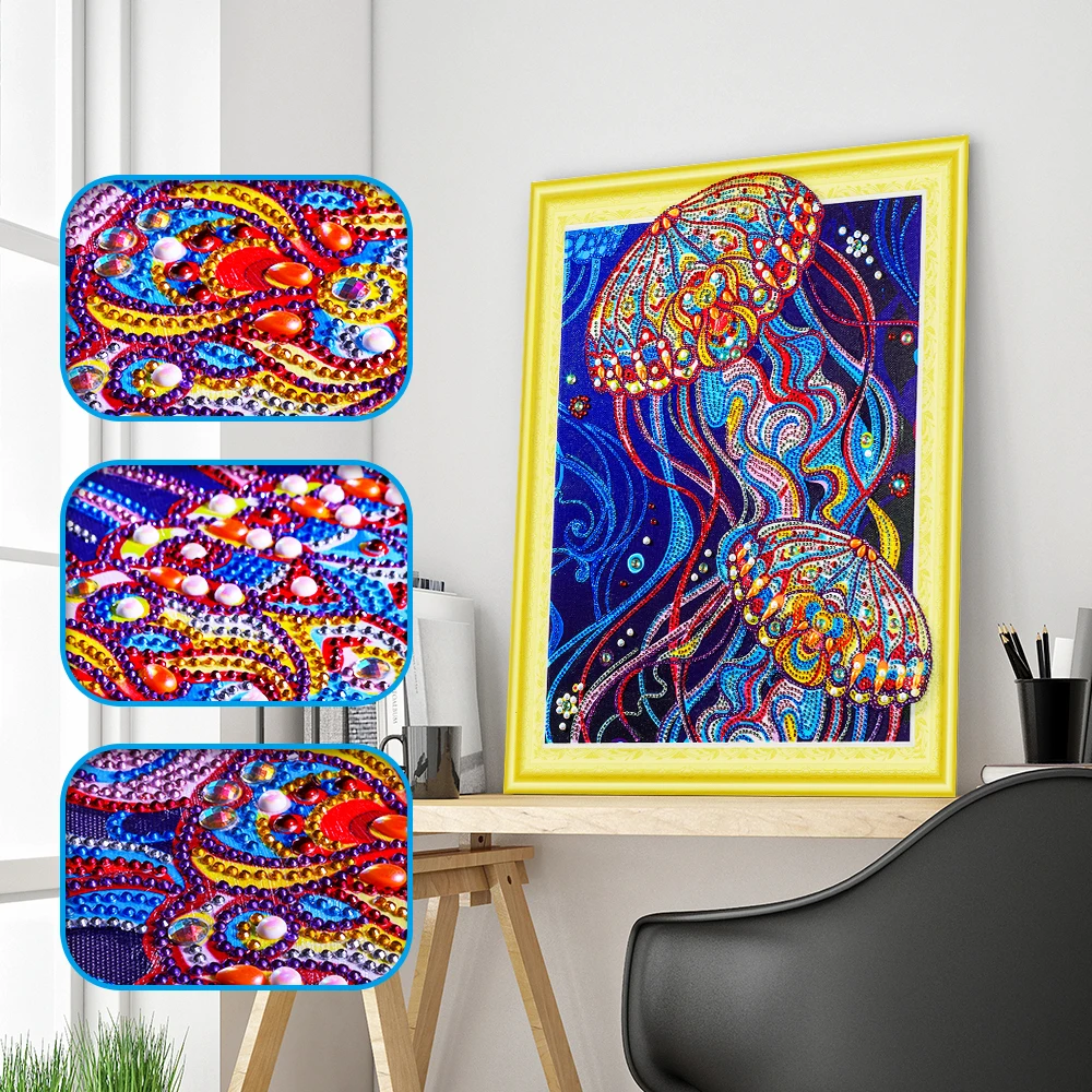 

Diamond Embroidery Painting Jellyfish Pattern Rhinestone 5D DIY Diamond Painting Cross Stitch Diamond Home Decor