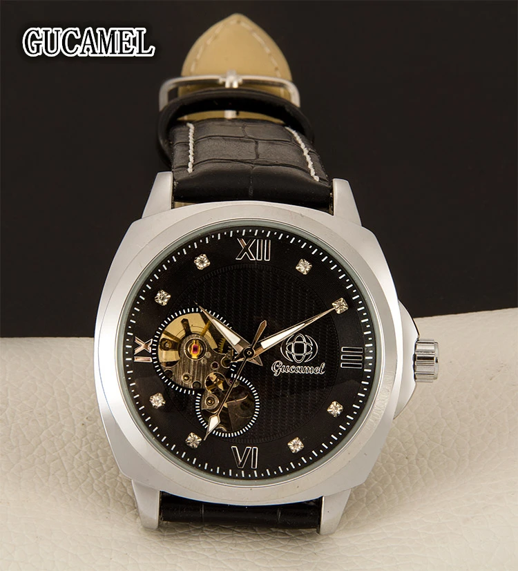 GUCAMEL Tourbillon механические мужские часы роскошное платье деловые Мужские