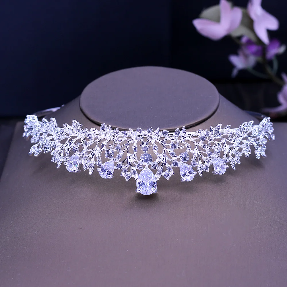  Lindo Espumante Prateado Cristal Big Festa Show Pageant Coroa Tiara Do Casamento Tiara De Noiva Acessórios Para o Cabelo (2)