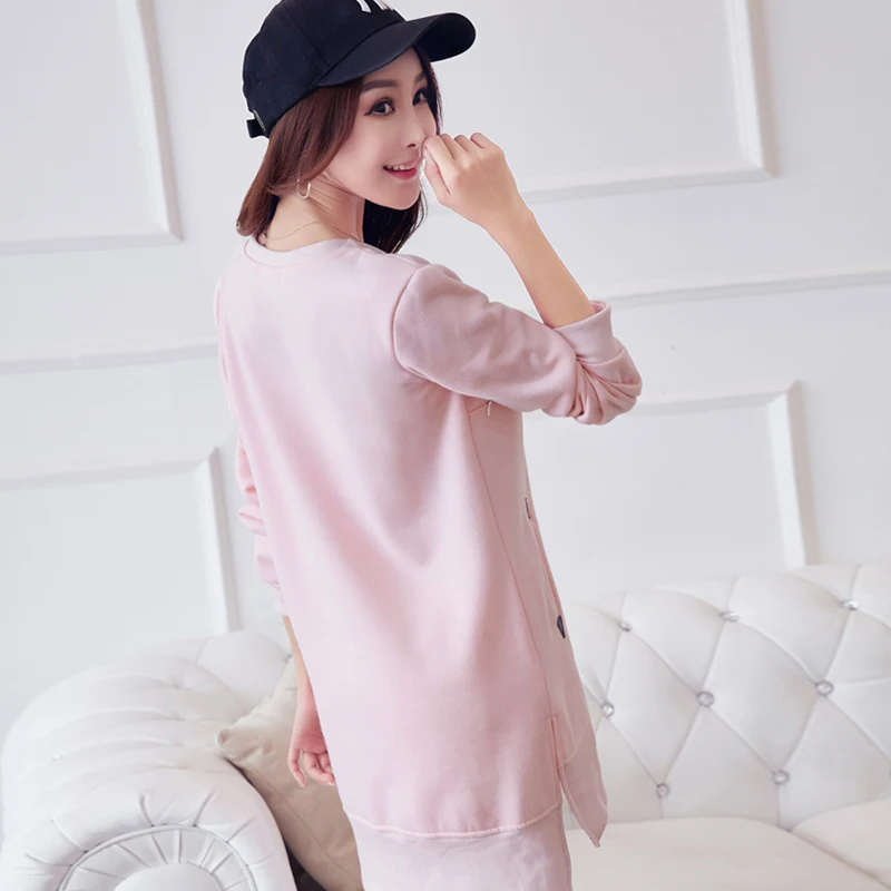 Maternity Tee Shirts Loose Nursing Clothes Tops for Pregnant Breastfeeding T-Shirt with Pockets Pregnancy Clothing B0319