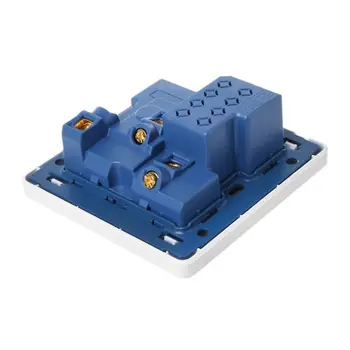 

220-250V 13A Wall Socket With LED Light Switch 86 Type 5 Holes Double USB White PC Panel White Color Single Frame/Double Frame