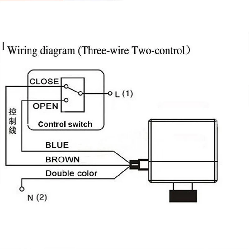 Электрический моторизованный латунный шаровой клапан DN25 AC 220V 2 Way 3-Wire с приводом