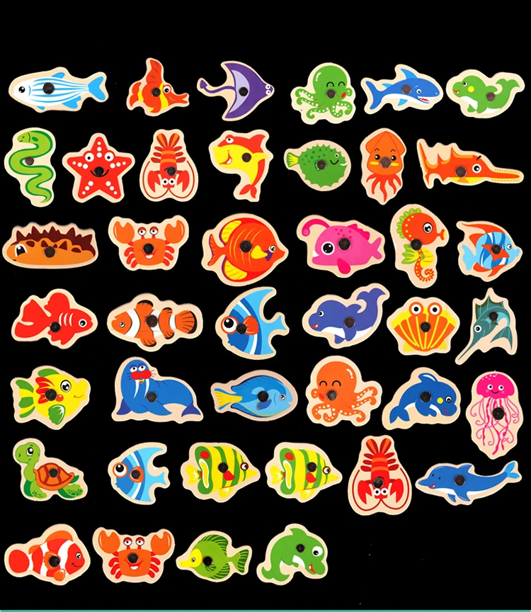 40 шт дети цифры буквы магнитная игра рыбалка детская игра магнит рыбы игрушки, игры, Развивающие игрушки для детей