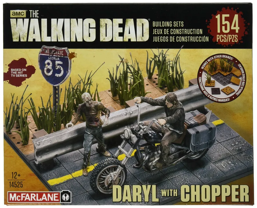 

McFarlane Block Toys Walking Dead Daryl with Chopper and Zombie Sence for Fans DIY and Holiday Gift 154pcs