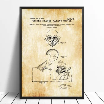 

Aviator's Helmet Patent Art Poster Canvas Prints No Frame