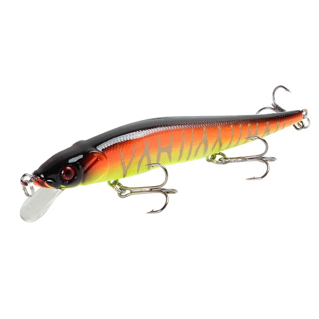 1pcs Fishing Lure 115mm/14g Minnow Crankbait Wobblers 3D Eyes Perch Artificial Bait Pike Carp Bait Swim Bait Fishing Pesca 2