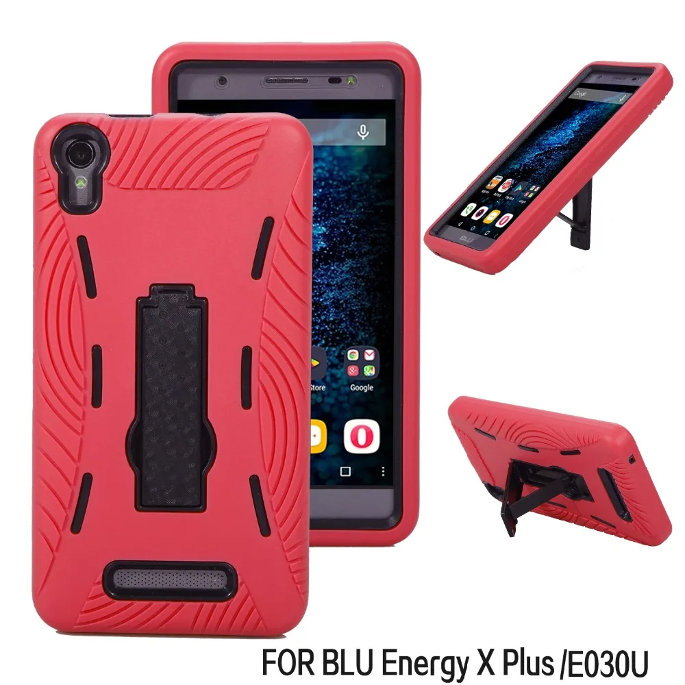New 5 Colors Cell Phone Case For BLU Energy X Plus/E030U Heavy Duty With Kickstand Cases