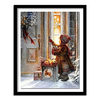 

5D DIY Diamond Painting Christmas Night Diamond Embroidery Needlework Cross Stitch Landscape Full Square Gift