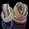 High Quality Fashion 6 Row wide Stretch Crystal Bracelets & Bangles 5 Colors Bracelets For Women Jewelry Girl child Bracelets 5