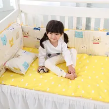 Промо-акция! 6 шт., Новое поступление, Комплект постельного белья для малышей с рисунком из мультфильма, набор постельного белья из хлопка с вышивкой, включает в себя(44 бампера+ простыня+ наволочка