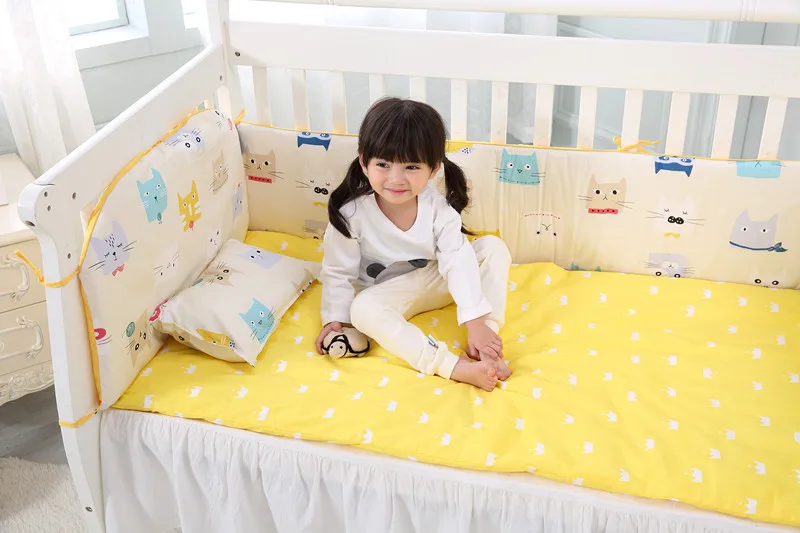 

Promotion! 6PCS New Arrived Cartoon Baby Bedding Set 100%Cotton Embroidery Bedding Set,include(44bumpers+sheet+pillow cover)