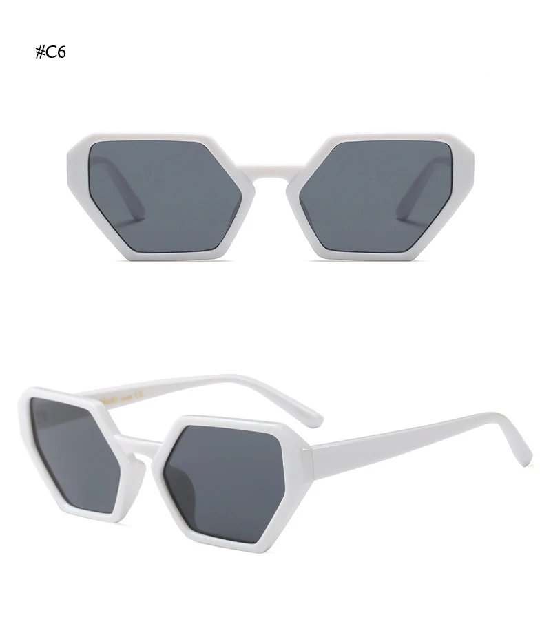 HBK пикантные полигон Мода Новые солнцезащитные очки Для женщин Брендовая Дизайнерская обувь прозрачные линзы UV400 розовый коричневый