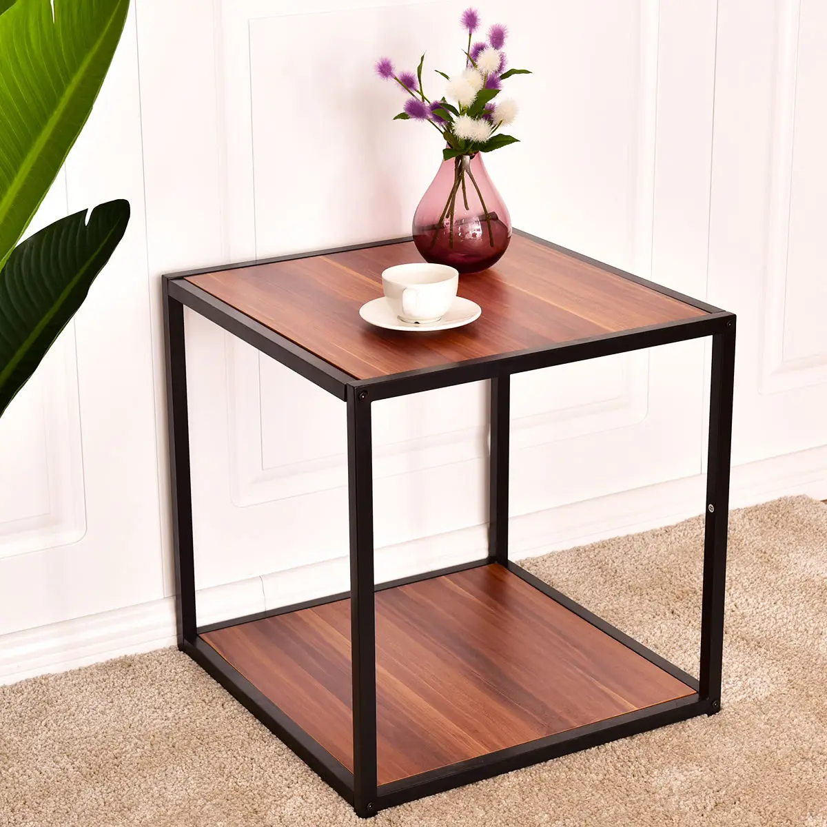 Giantex End Table Side Sofa Square Modern Coffee Tables Tea Stand Living Room Furniture Decor With Bottom Shelf HW55399 Giantex End Table Side Sofa Square Modern Coffee Tables Tea Stand Living Room Furniture Decor With Bottom Shelf HW55399
