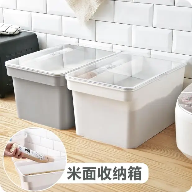 Household Organizer Rice Bucket Japanese Style Plastic Cereal 