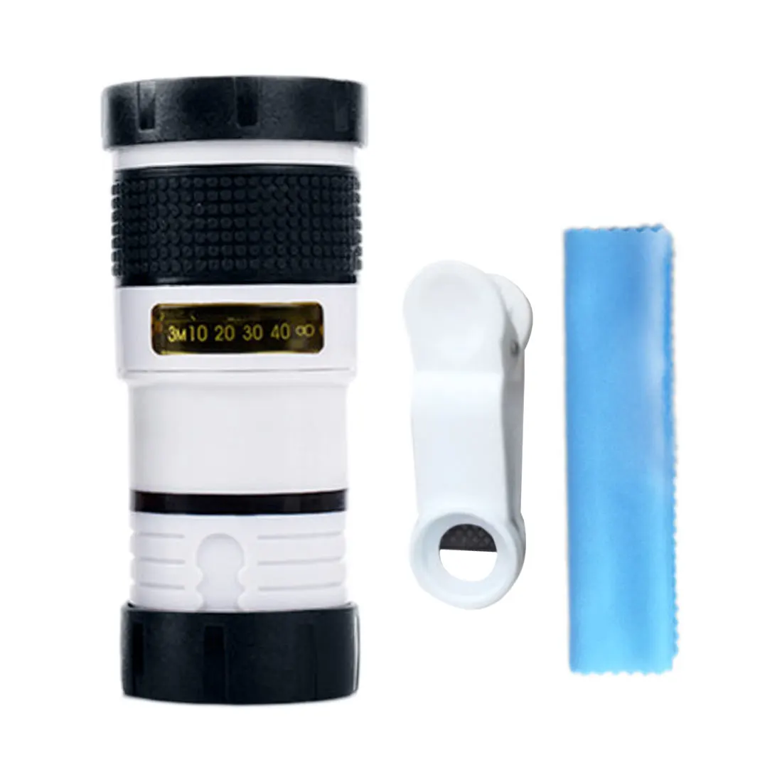 Универсальный объектив для камеры мобильного телефона 8X зум телеобъектив внешний телескоп с универсальным зажимом для смартфона - Цвет: white