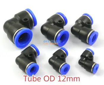 

10 Pieces Pneumatic Elbow Union Tube OD 12mm L Shape Push In To Connect Fitting One Touch Quick Release Fitting