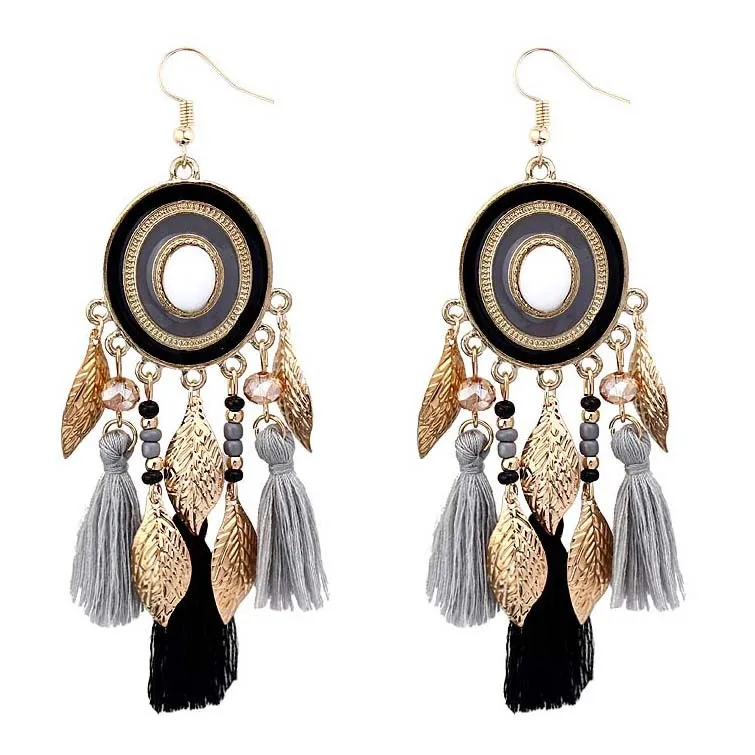 

Summer Dangle Drop Earrings for Women Vintage Designer Leaf Tassel Earrings Luxury Earings Fashion Jewelry 2019