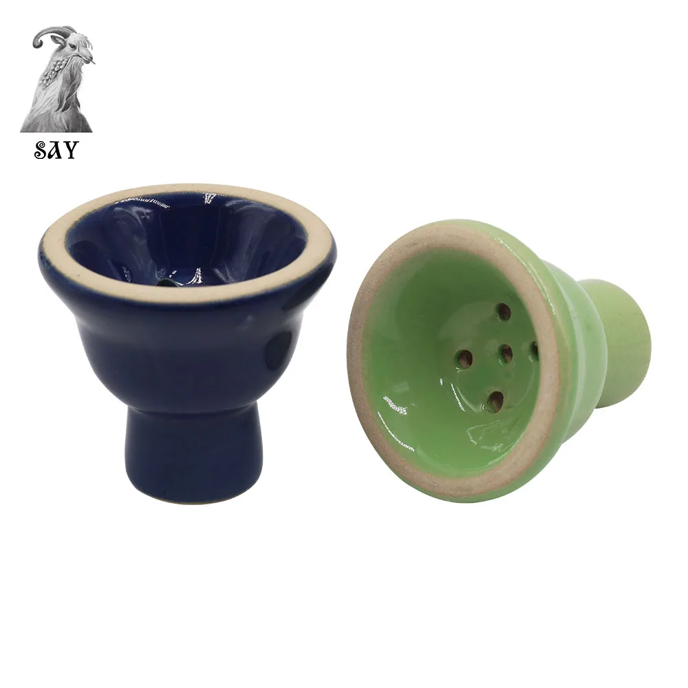 

SY 1PC Ceramics Shisha Bowl Durable Shisha Hookah Holder Head Heat Narguile Tobacco Pipe Smoking Pipes