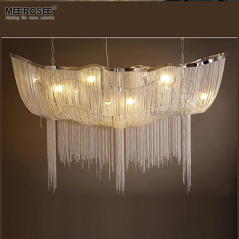Aluminum Chain Chandelier Light Fixture Vintage Empire Suspension Aluminum Chain Chandelier Light Fixture Vintage Empire Suspension Lamp French Hanging Re For Living Room Restauran In Chandeliers From Lights