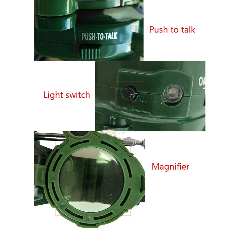 Портативная рация Военная камуфляжная бригада функция 7 в 1 Компас Лупа световые часы 100 м от наружной детской игрушки