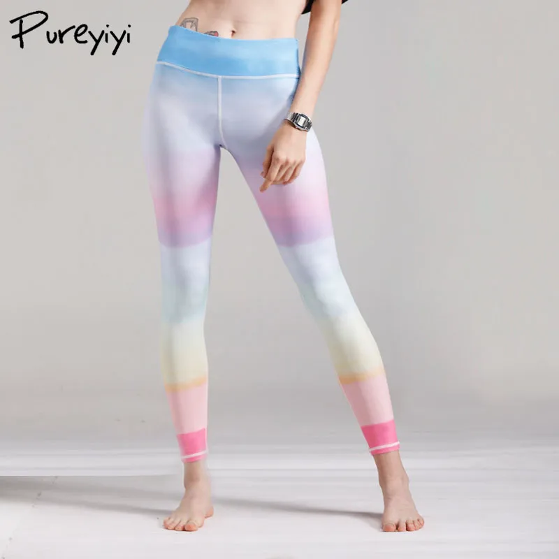 Sports Leggings Fitness Tights Yoga Pants Running 2018 Colorful Rainbow