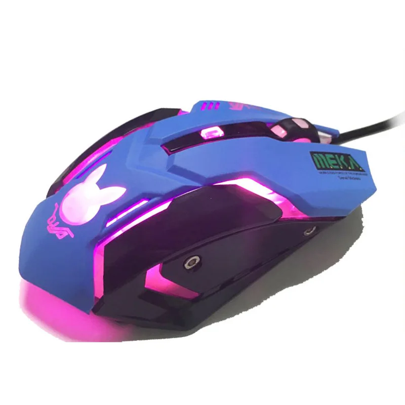 OW D. VA игровая мышь-оптическая игровая мышь с подсветкой эргономичная USB Проводная с 2400 dpi 6 кнопками 4 съемки для ПК компьютера ноутбука